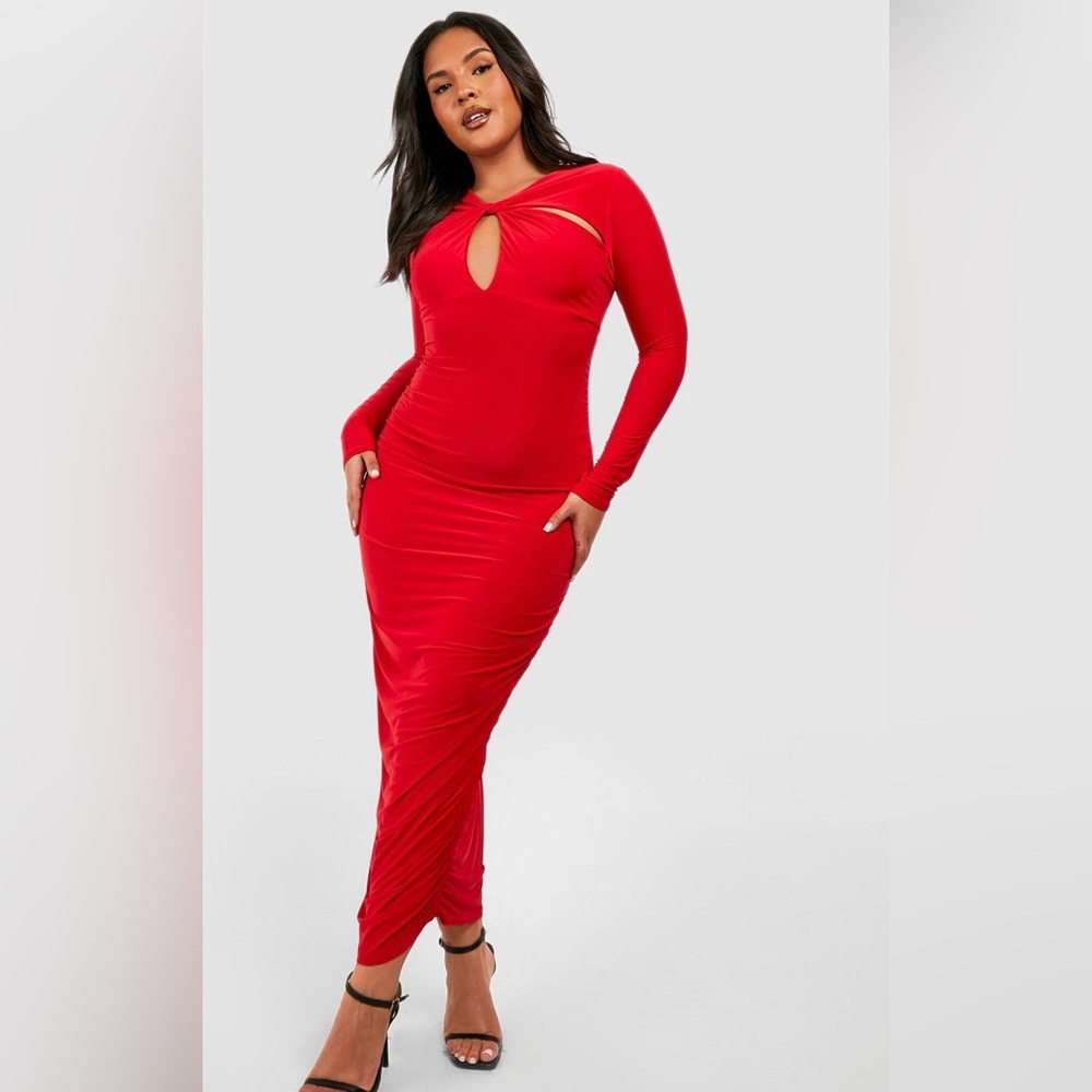 Slinky front twist dress